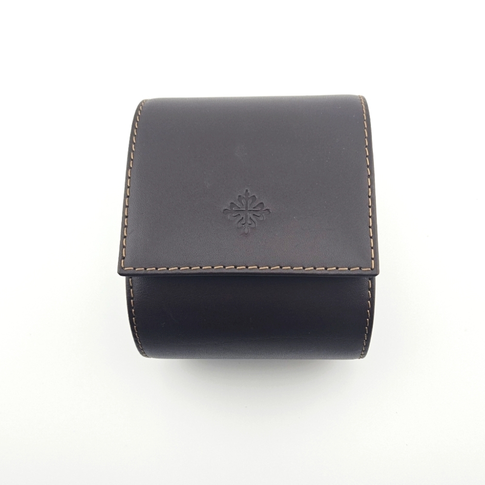 Patek Philippe Brown Leather Watch Case with Embossed Logo